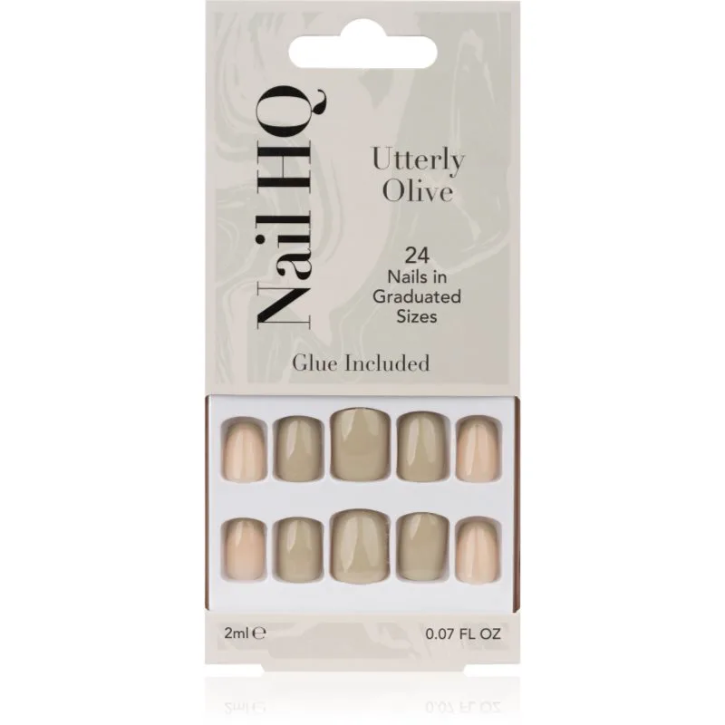 Nail HQ Square Ψεύτικα νύχια Utterly Olive 24 τμχ