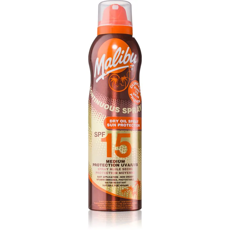 Malibu Continuous Spray ξηρό λάδι για ηλιοθεραπεία 175 ml