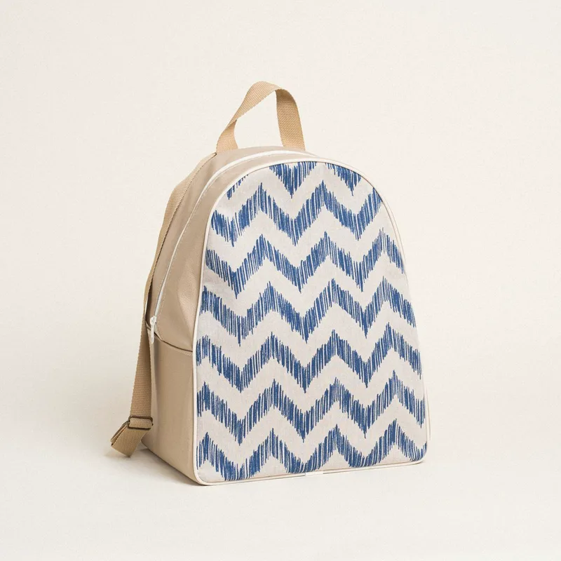 Beauty Home BACKPACK 43x35x23cm ΜΠΛΕ ΖΙΓΚΖΑΓΚ