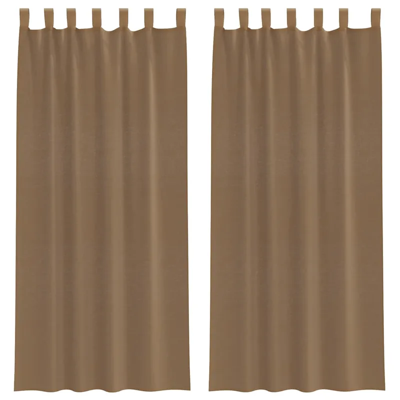 vidaXL Κουρτίνες Voile με Θηλιές 2 τεμ. Ανοιχτό Καφέ 140x245 εκ.