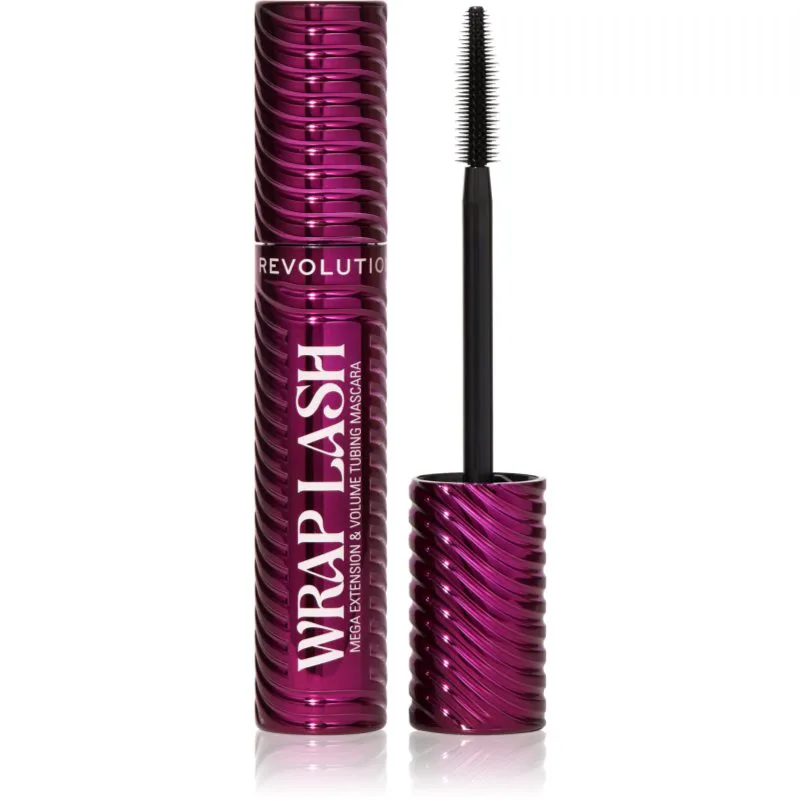 Revolution Wrap Lash Tubing μάσκαρα για επιμήκυνση, περιστροφή και όγκο απόχρωση Burgundy 8.5 ml