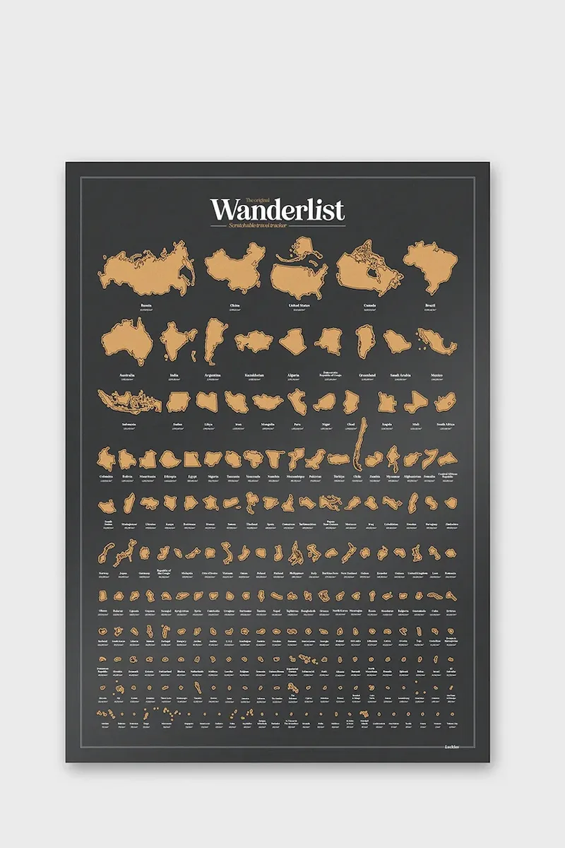 Αφίσα ξυστό Luckies of London Wanderlist 42 x 59,4 cm