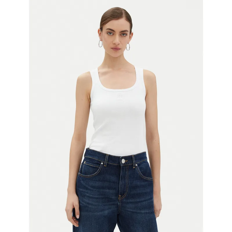 PINKO Τοπ 100807 A2C1 Λευκό Regular Fit