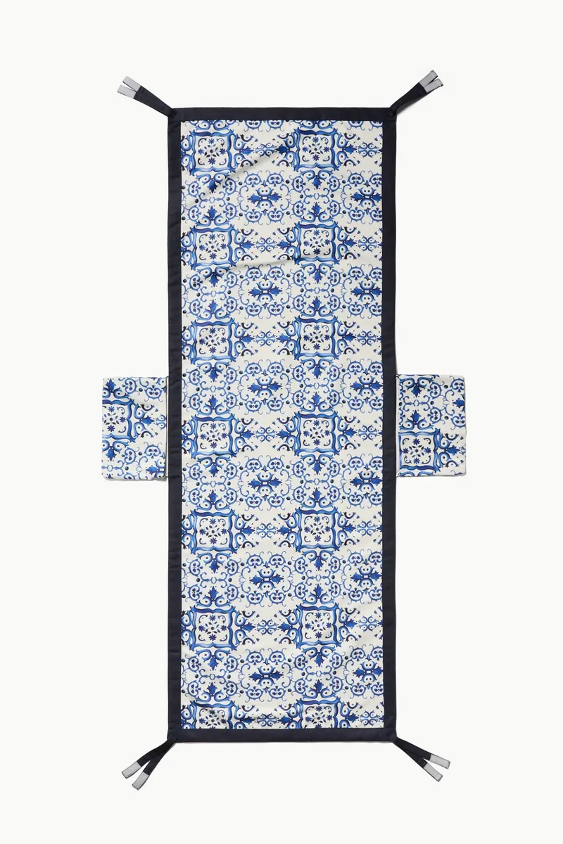 Coincasa unisex πετσέτα θαλάσσης με τσέπες 65 x 183 cm - 006817052 Λευκό - Μπλε