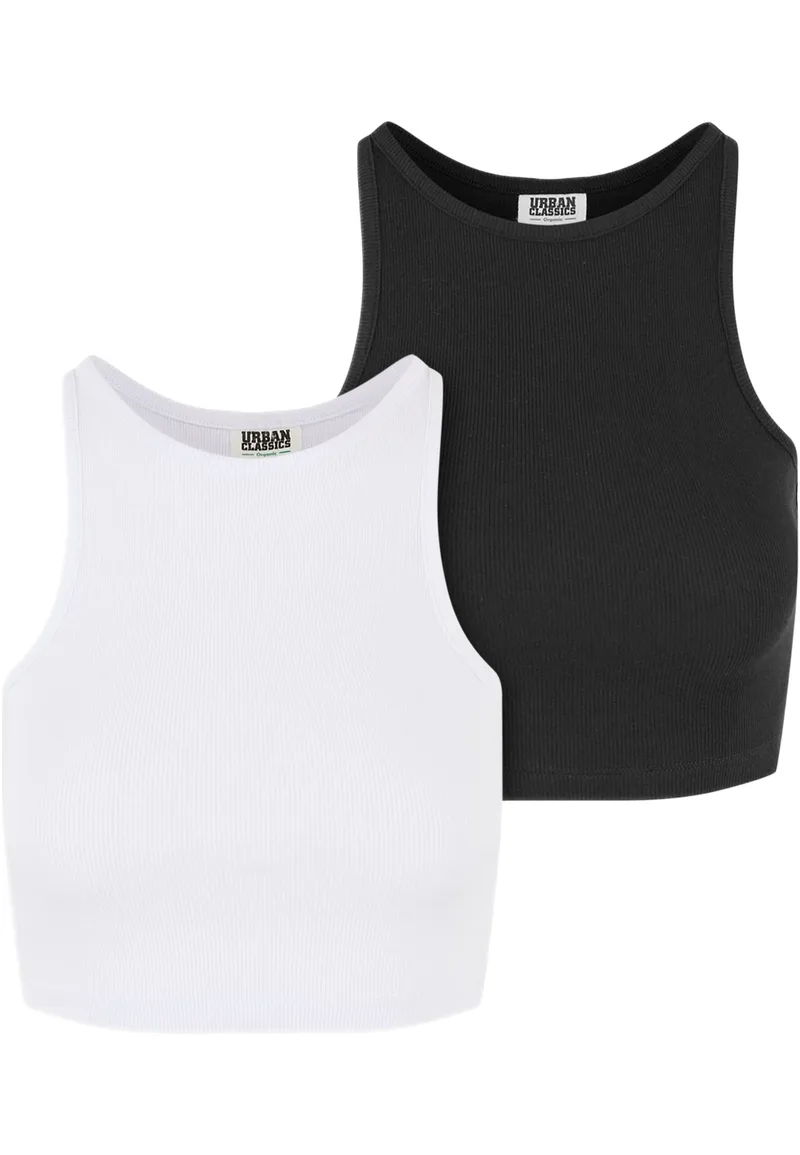 Γυναικείο Cropped Rib Top 2-Pack TB6185A Urban Classics white+black