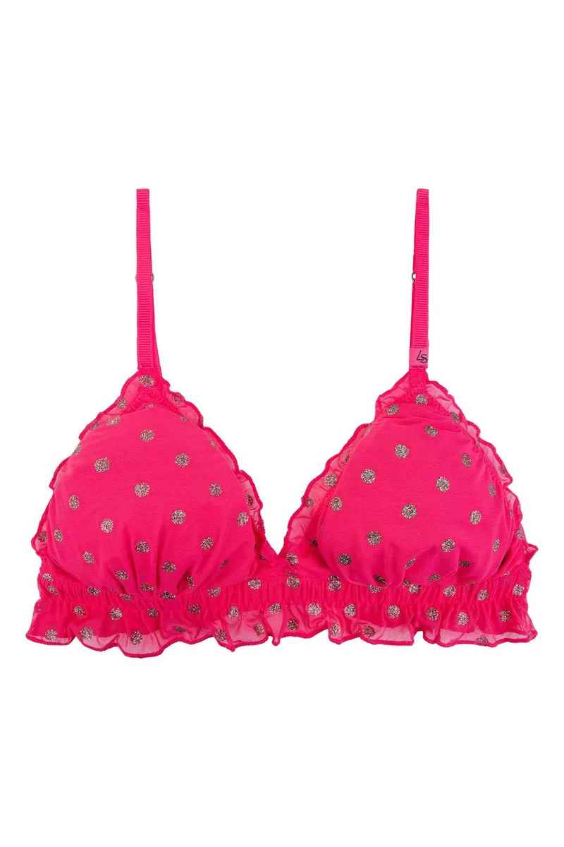 Love Stories γυναικείο τριγωνικό bralette με πουά σχέδιο "Reggipetto" - L2371007525 Φούξια