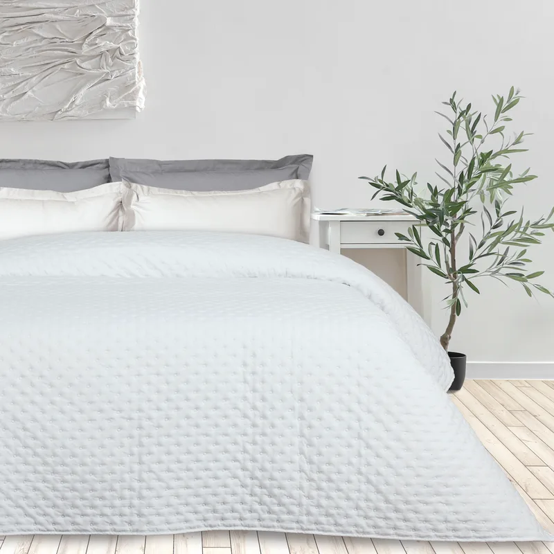 Κουβερλί Microfiber Υπέρδιπλο 220x240εκ. Happy 9658 White Das Home (Ύφασμα: Microfiber, Χρώμα: Λευκό, Μέγεθος: Υπέρδιπλα) - Das Home - 402080209658