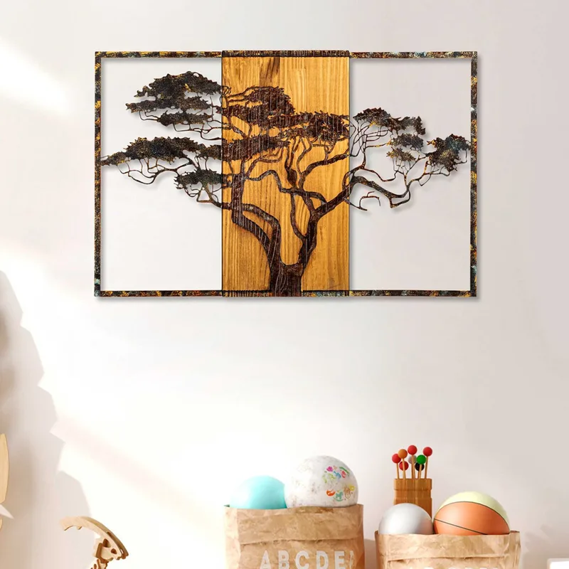 Ξύλινο Διακοσμητικό Τοίχου Acacia Tree - 388-A 899Skl2674 90x58x3 cm