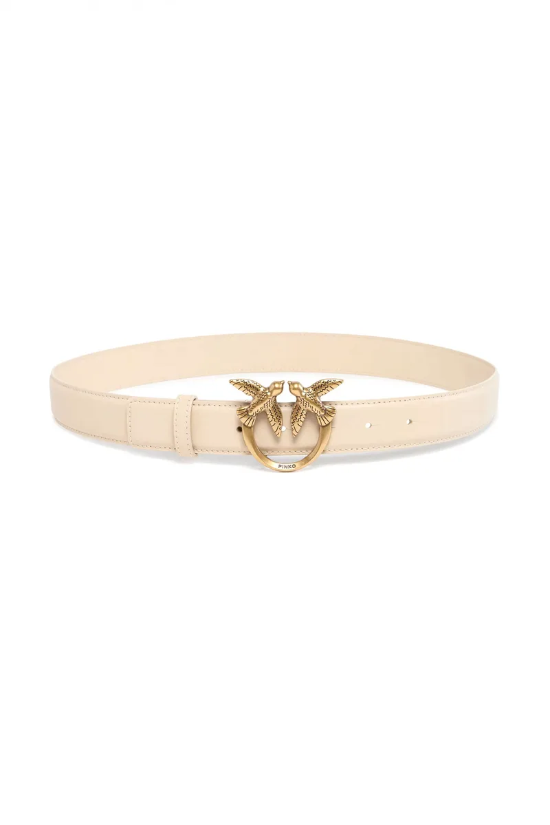 PINKO ΖΩΝΗ LOVE BERRY H3 BELT ΜΠΕΖ-ANTIQUE GOLD
