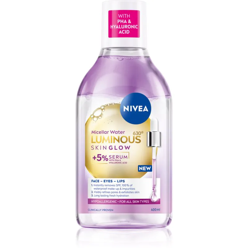 NIVEA Luminous Skin Glow μικυλλιακό νερό καθαρισμού για λαμπρή επιδερμίδα 400 ml