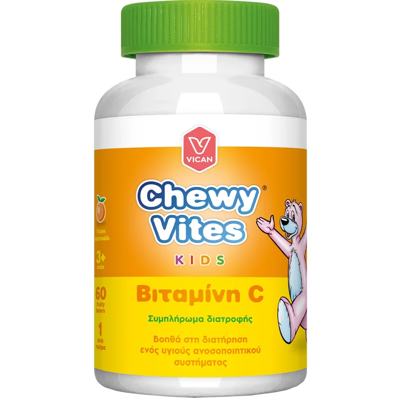 Chewy Vites Kids Vitamin C Συμπλήρωμα Διατροφής για Παιδιά Άνω των 3 Ετών με Βιταμίνη C για Ενίσχυση του Ανοσοποιητικού Συστήματος με Γεύση Πορτοκάλι 60 Ζελεδάκια