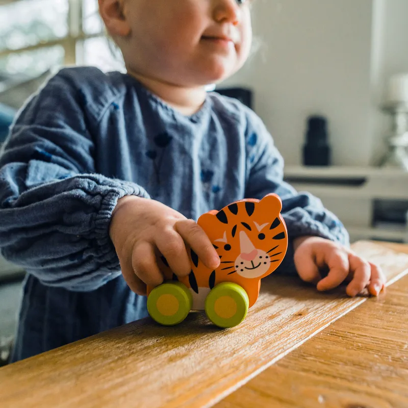 Ξύλινο Παιχνίδι Τρεχαλίτσα Πορτοκαλί Tree Toys Tiger 60-07948