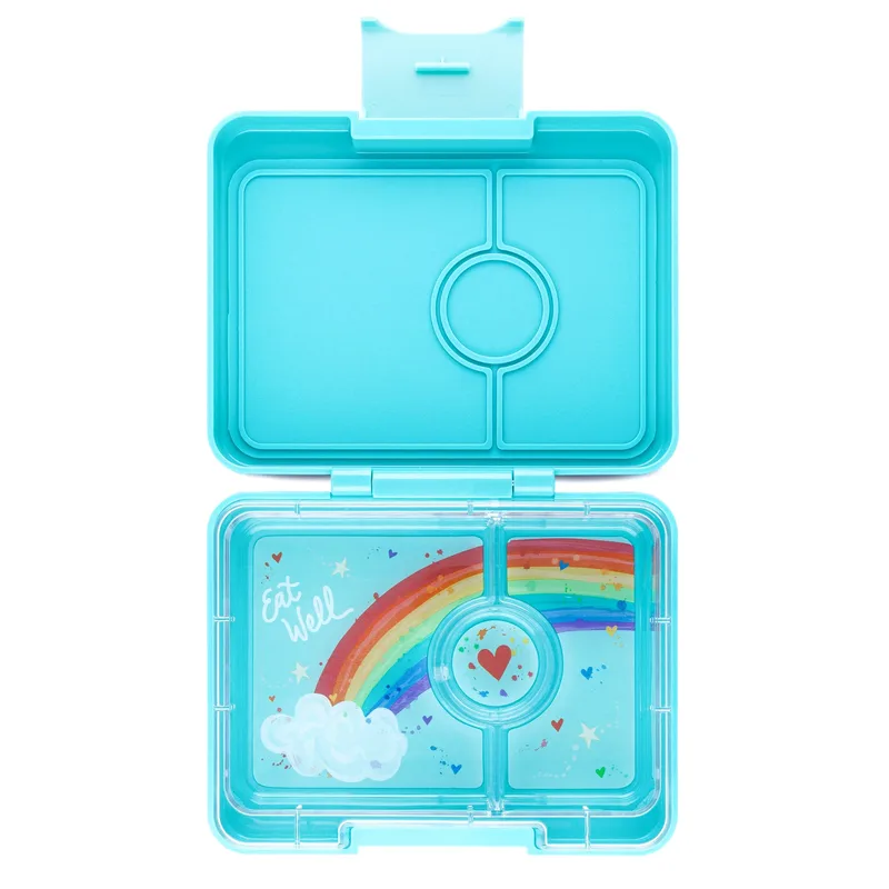 Yumbox Snack 3-sections - Miami Aqua / Rainbow tray