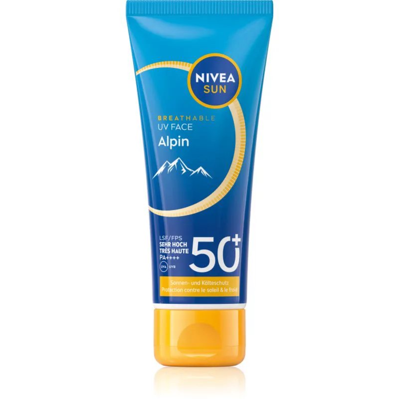 NIVEA SUN Alpin αντηλιακή κρέμα προσώπου ενάντια στο κρύο και τον αέρα SPF 50+ 40 ml