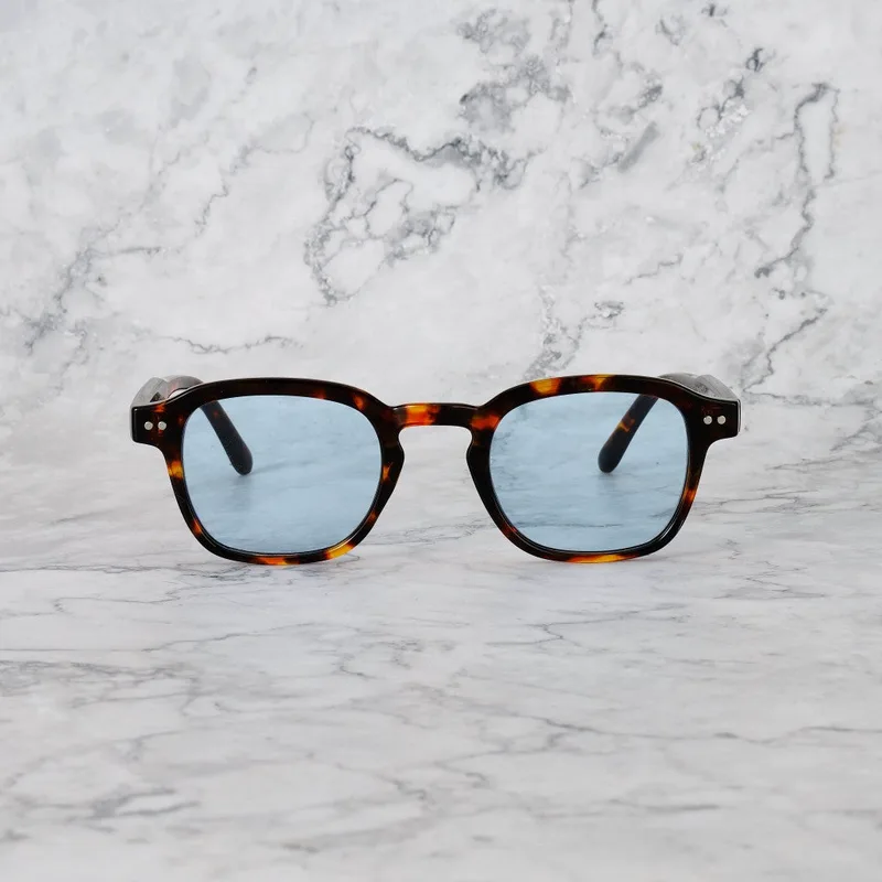 OLIVER Tinted Sunglasses | Tortoise | Blue Shades | Explicit Poets Sunglasses