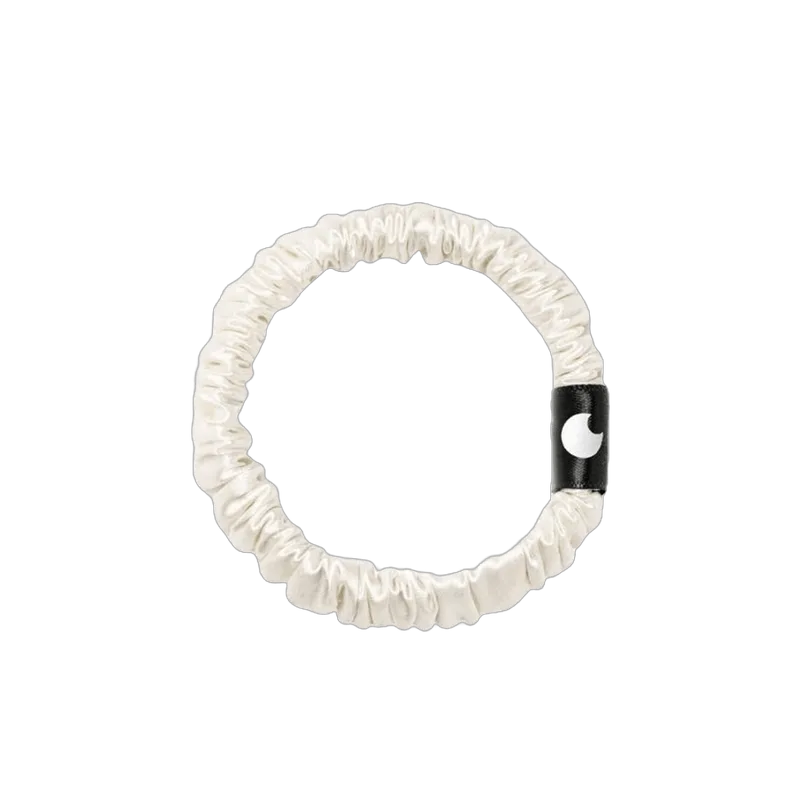 Μεταξωτό Scrunchie Small-Λευκό
