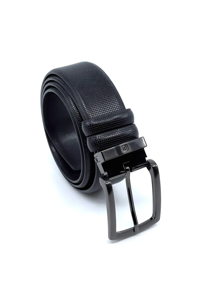 Legend Accessories Δερμάτινη Ζώνη - Μαύρο - LGD-73