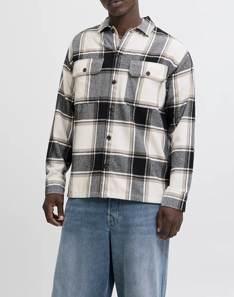 JACK&JONES JJECHARGE OVERSHIRT LS NOOS 12278969-Crockery Mixed