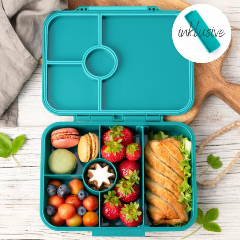 LEKKABOX Classic – Lunchbox with 4 compartments – Petrol
