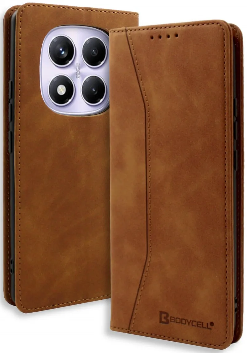 Θήκη Xiaomi Redmi Note 14 Pro 5G / Poco X7 Bodycell Book Case Πορτοφόλι - Brown (5206015080715)