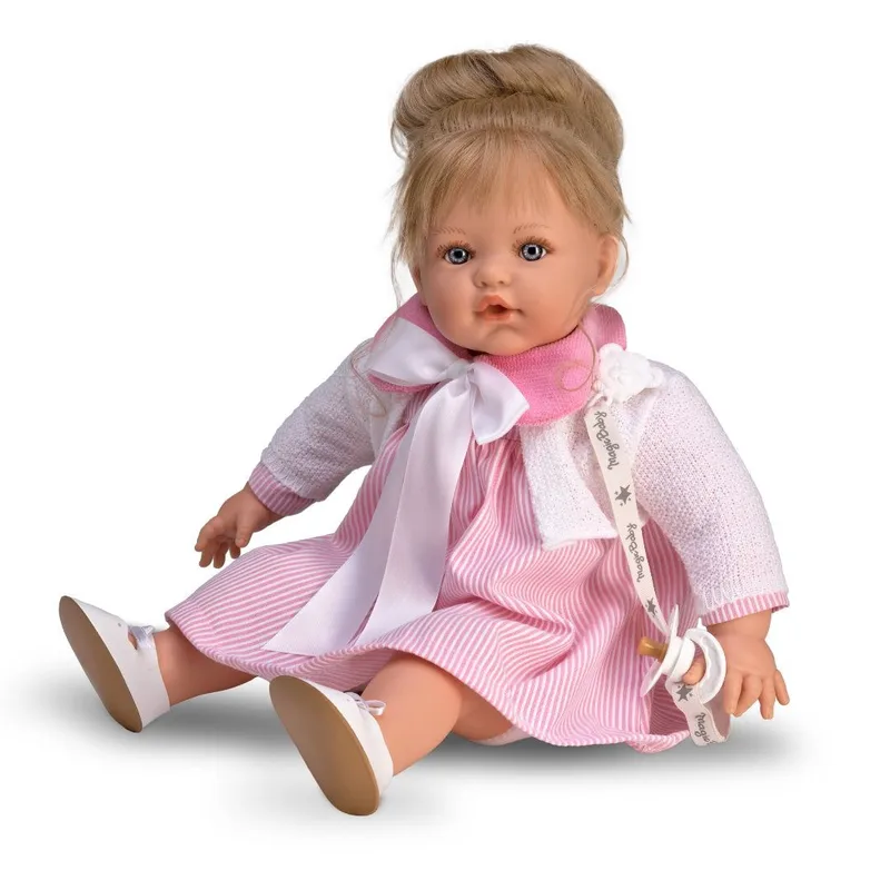 Κούκλα Magic Baby Susy Ροζ Dress με Ρίγες 47cm MB47033