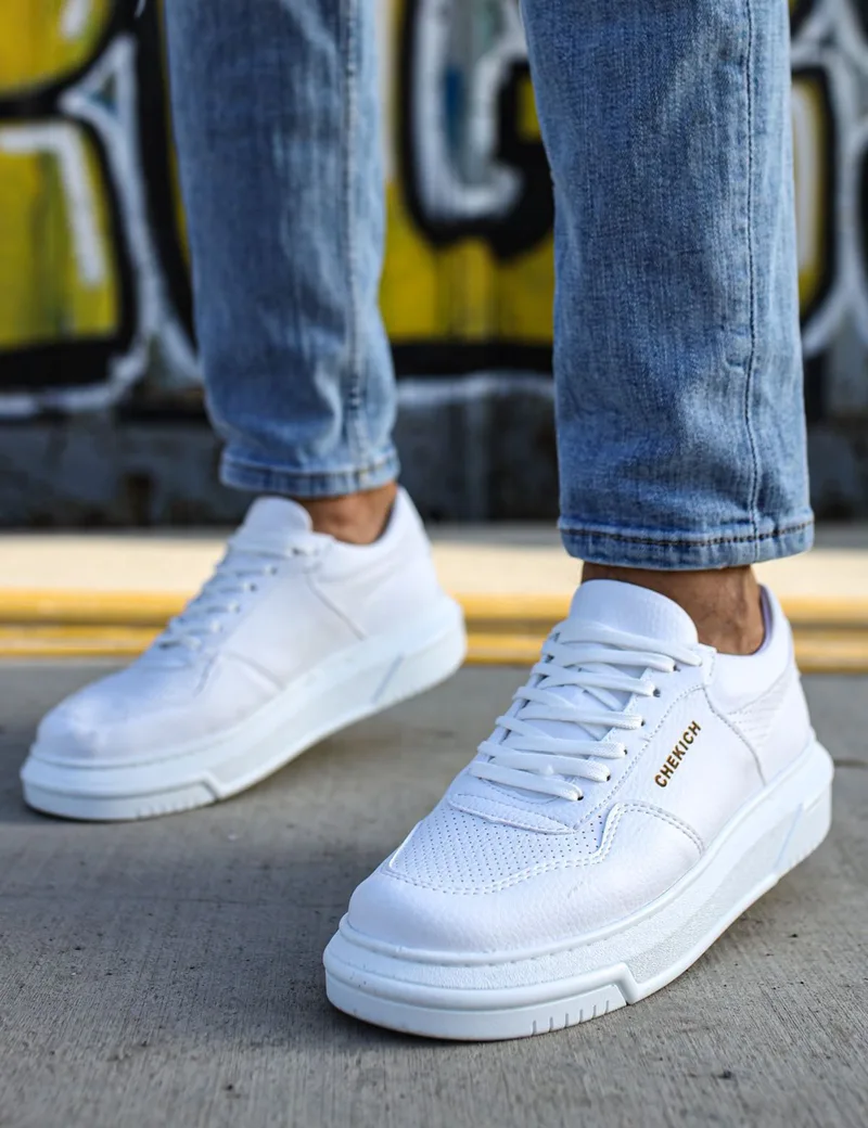 Ανδρικά λευκά δίσολα Sneakers CH075A