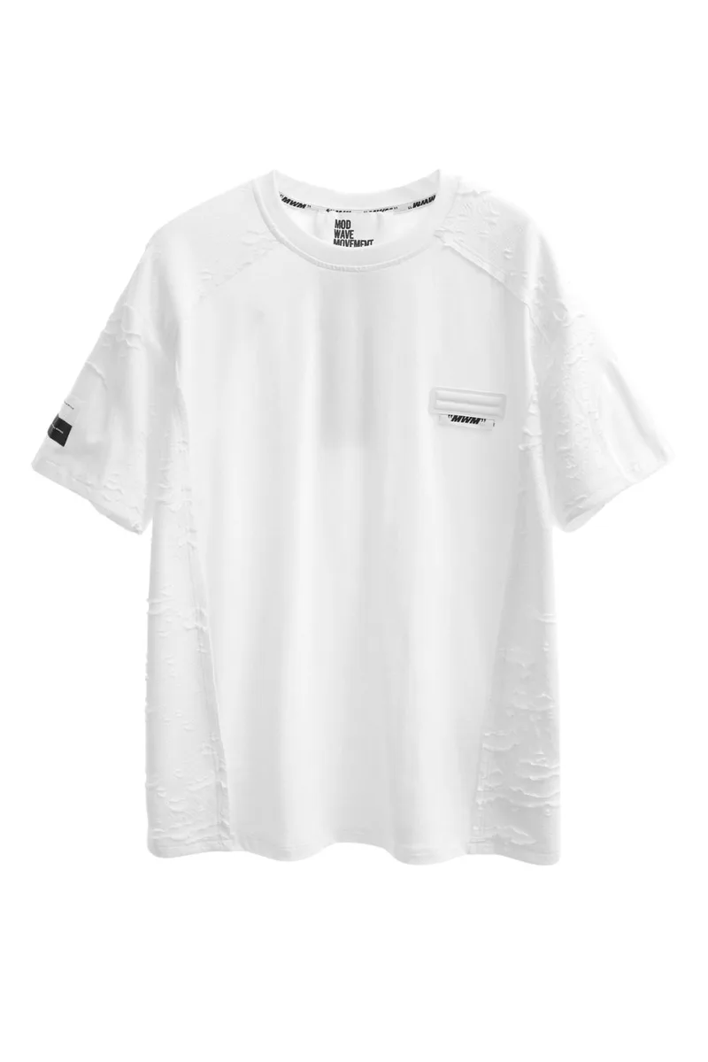 MOD WAVE MOVEMENT Unisex T-Shirt TEXTURED MW082020494 - ΛΕΥΚΟ-MW082020494-WHITE