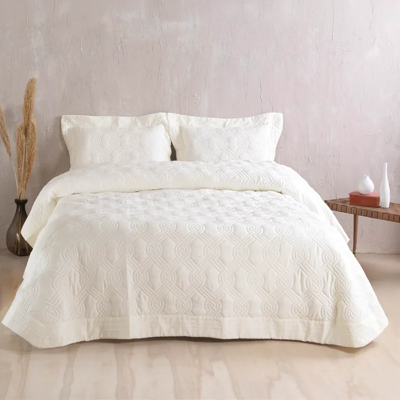 Σετ κουβερλί νυφικό (235Χ250) REINA ECRU, RYTHMOS HOME