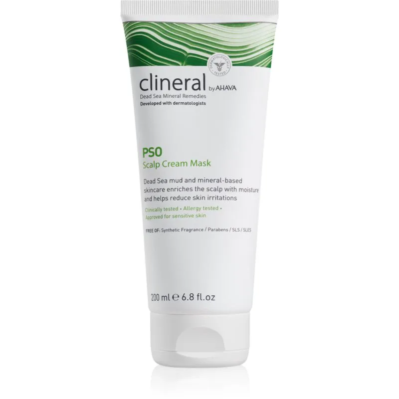 AHAVA Clineral PSO εντατικά ενυδατική μάσκα για ερεθισμένο δέρμα του κεφαλιού 200 ml