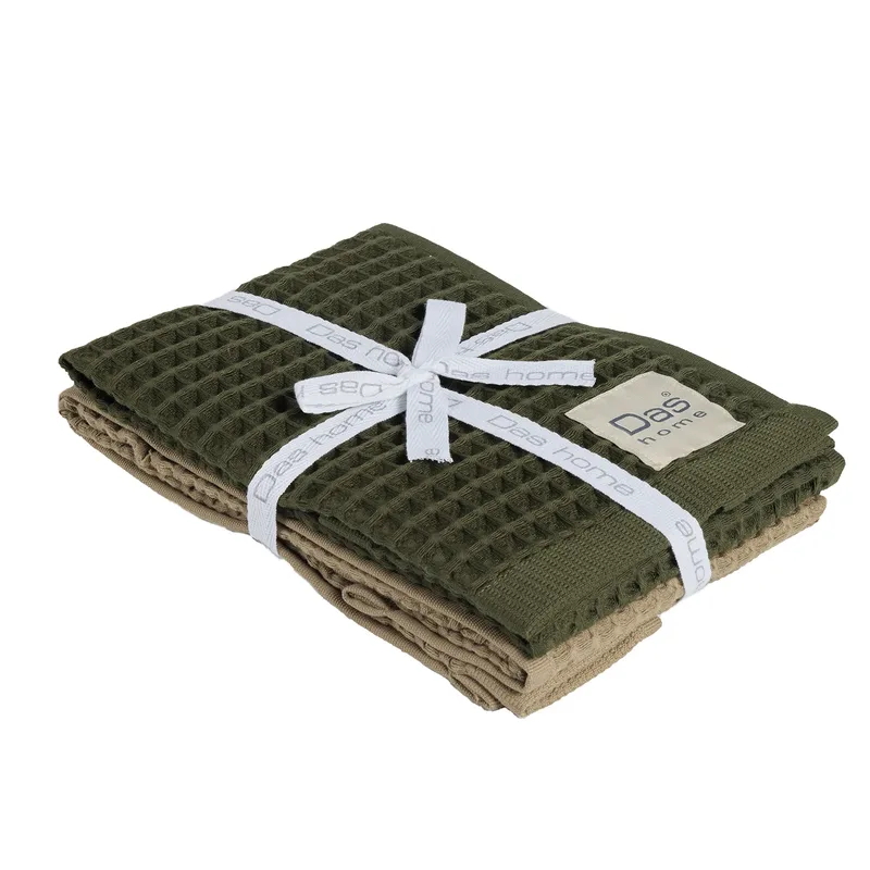 Das home σετ ποτηροπανα 2τμχ 40χ60 0802 green, olive