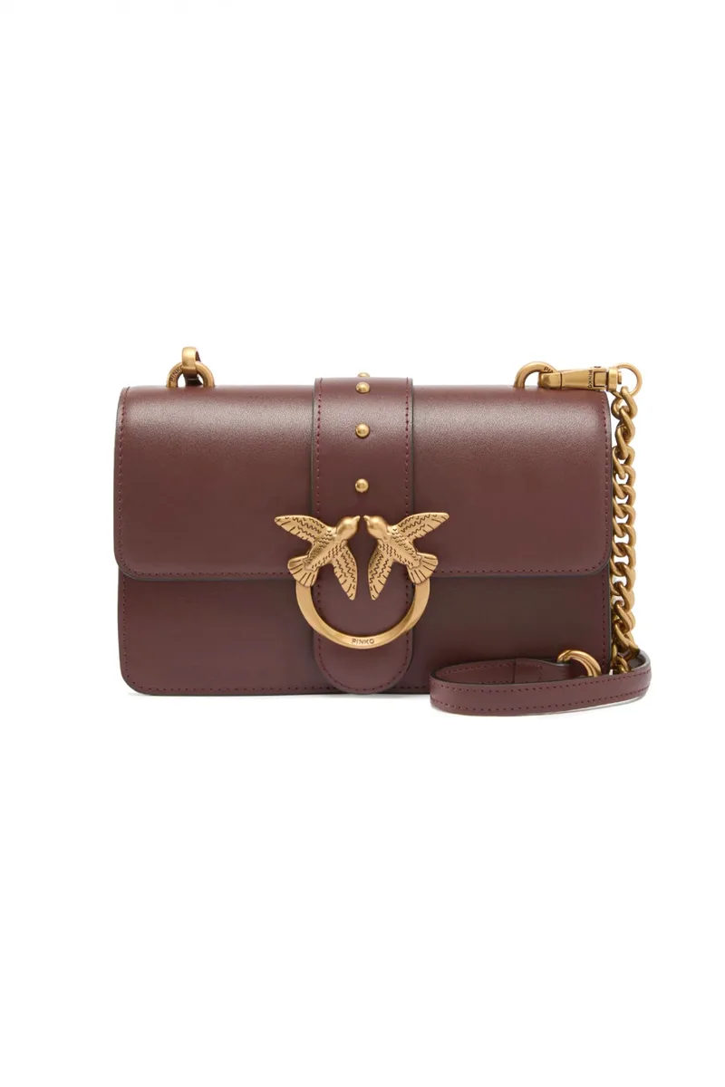 PINKO ΤΣΑΝΤΑ LOVE ONE MINI ST. CL VITELLO ΚΟΚΚΙΝΟ ΣΚΟΥΡΟ