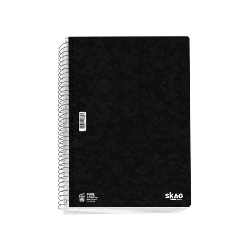 297103 SKAG ΤΕΤΡΑΔΙΟ ΣΠΙΡΑΛ BASIC Α4 4 ΘΕΜΑΤΑ 120φ ΜΑΥΡΟ