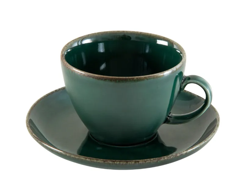 Porline Φλιτζάνι Πορσελάνης Τσαγιού Με Πιάτο Tivoli Green 225ml