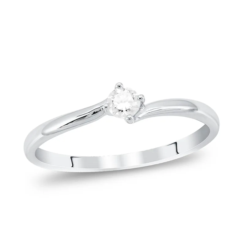 Diamond Group Μονόπετρο Δαχτυλίδι με Διαμάντι Brilliant από Λευκό Χρυσό 18 Καρατίων DDX325