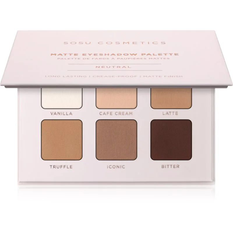 SOSU Cosmetics Matte Eyeshadow Palette Παλέτα σκιών για τα μάτια απόχρωση Neutral 6x1.3 γρ