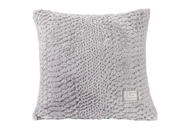 Γούνινο Διακοσμητικό Μαξιλαράκι Crusty Silver 45x45