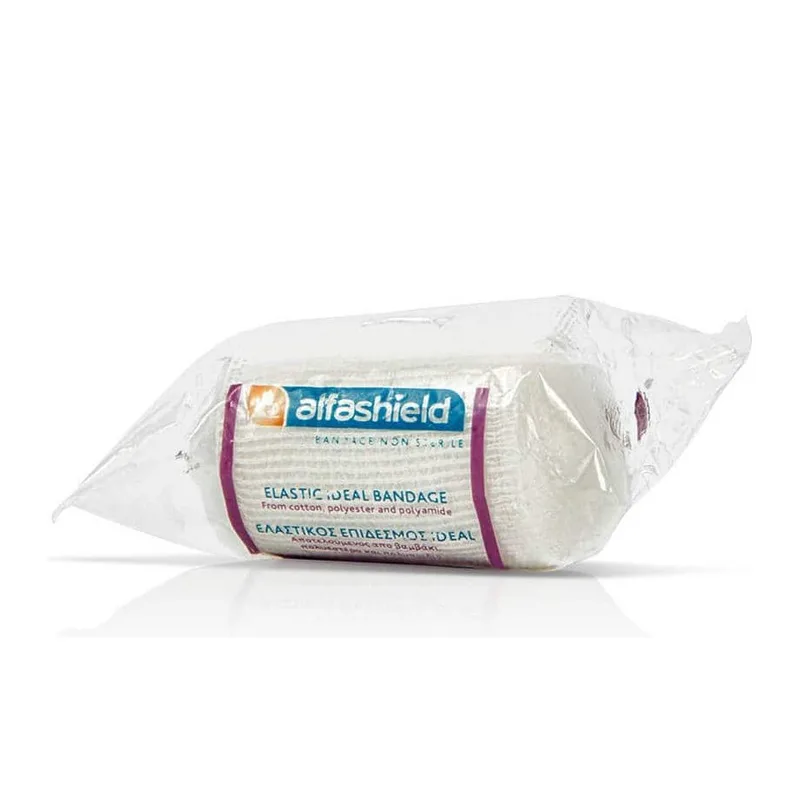 AlfaShield Elastic Ideal Bandange Ελαστικός Επίδεσμος με Κλιπ Συγκράτησης 1 Τεμάχιο - 6cm x 4.5m