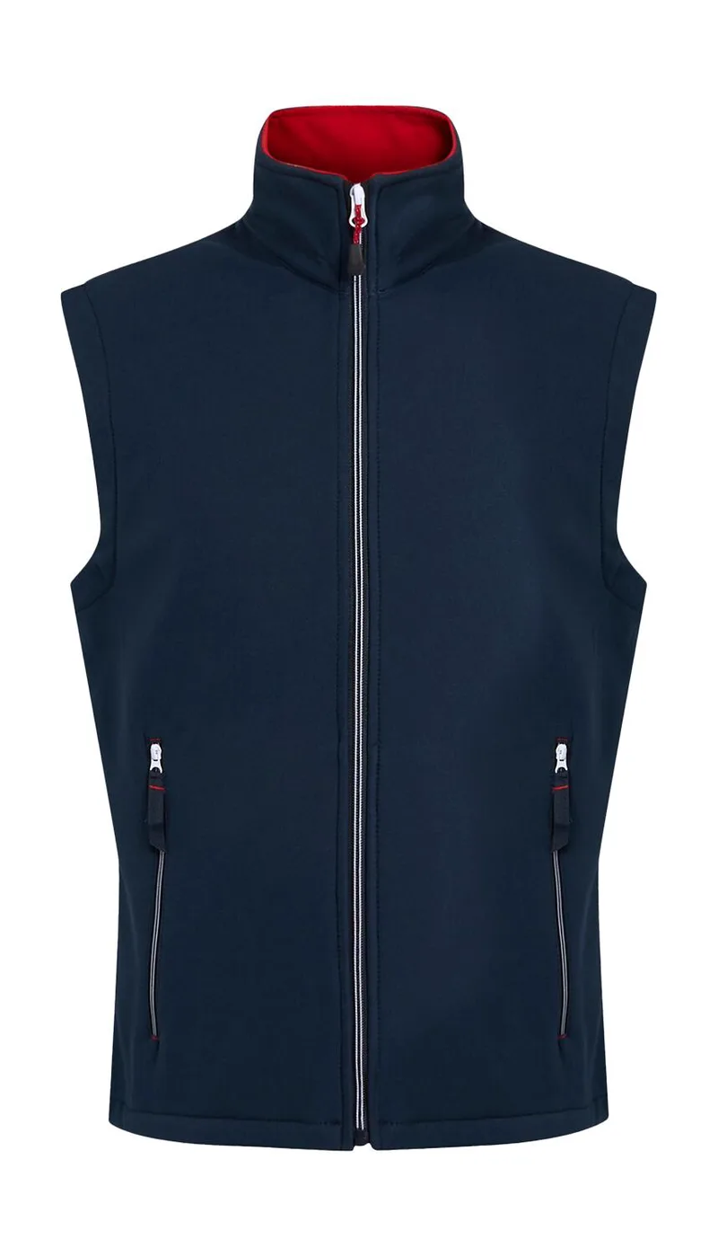 Ascender 2-Layer Softshell Bodywarmer Regatta Professional TRA925 Navy/Classic Red