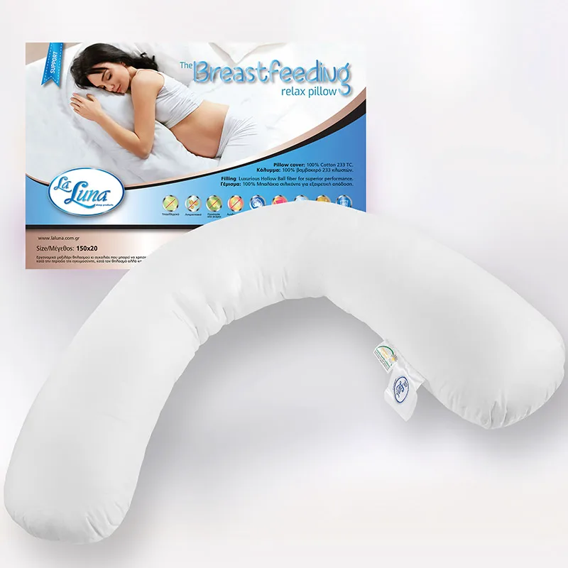 Μαξιλάρι Ύπνου Εργονομικό 150X20 La Luna The Breastfeeding Relax Pillow Μέτριο Λευκό (150x20)