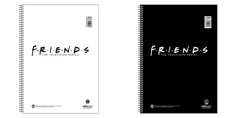 Τετράδιο σπιράλ ριγέ Salko Friends V1 2 θέματα/60 φύλλα A4 (2 σχέδια)