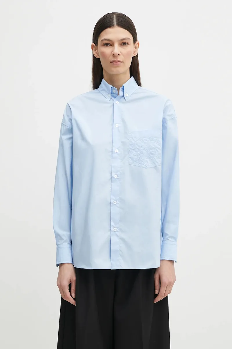 Βαμβακερό πουκάμισο Fiorucci Angel Embroidered Relaxed Fit