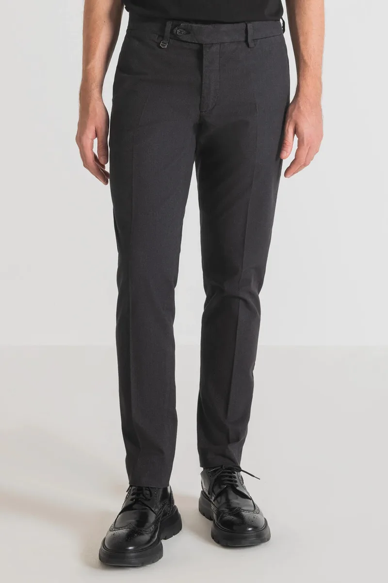 Antony Morato Παντελόνι Chinos Με Μικροσχέδιο Skinny BRYAN - Μαύρο - MMTR00580-FA800159