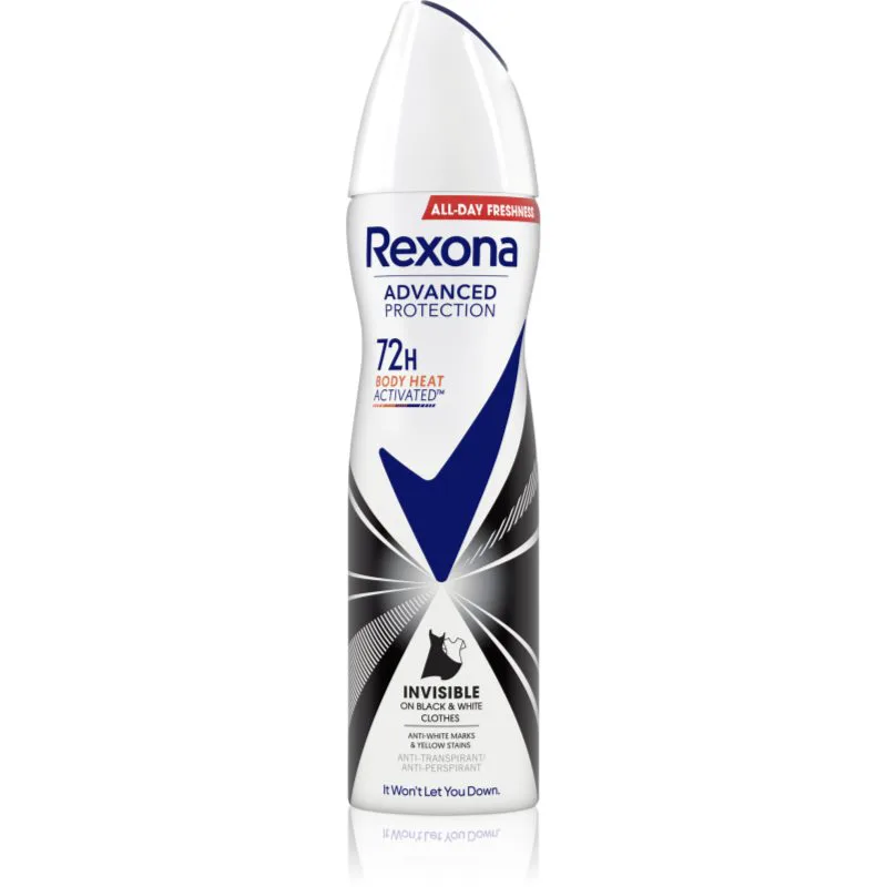 Rexona Advanced Protection Invisible αποσμητικό σε σπρέι για την αντιμετώπιση των λευκών και κίτρινων κηλίδων 150 ml