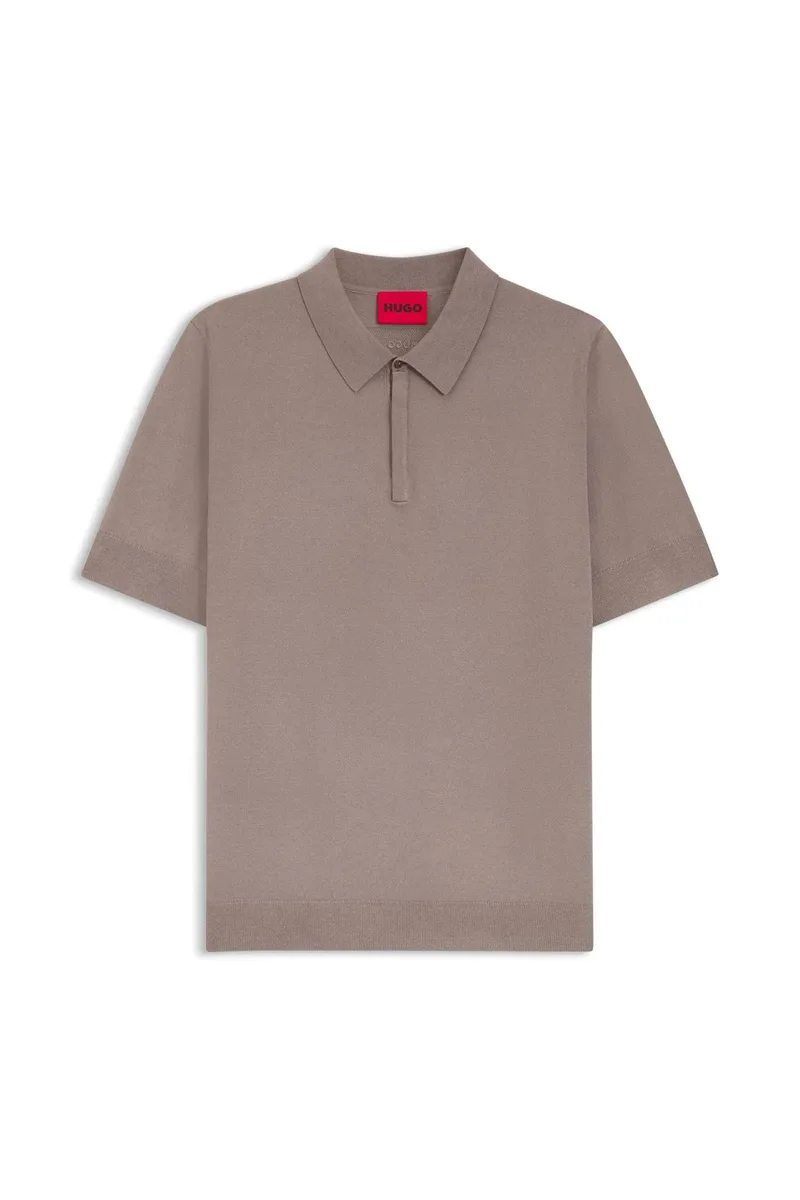 Hugo Boss ανδρική μπλούζα πόλο μονόχρωμη Regular Fit "Dimers" - 50536672 Γκρι