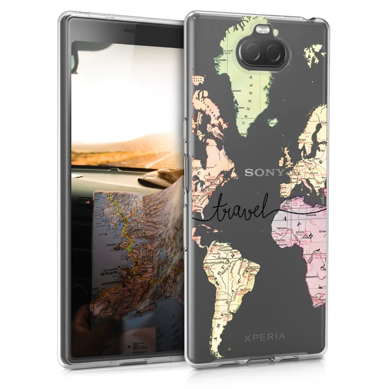 KW Θήκη Σιλικόνης Sony Xperia 10 - Black / Multicolor / Transparent (46564.12)