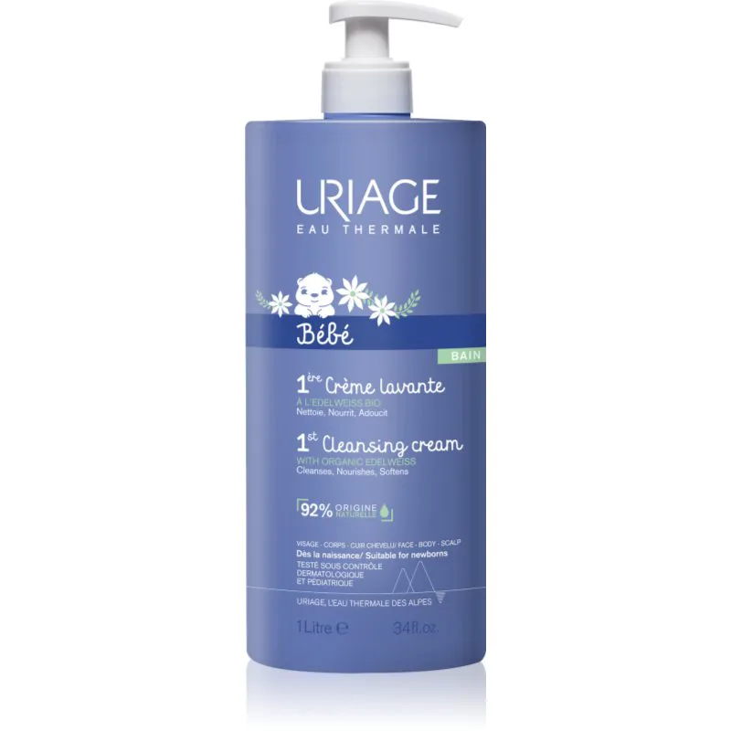 Uriage Bébé 1st Cleansing Cream απαλή καθαριστική κρέμα για παιδιά από τη γέννηση 1000 ml