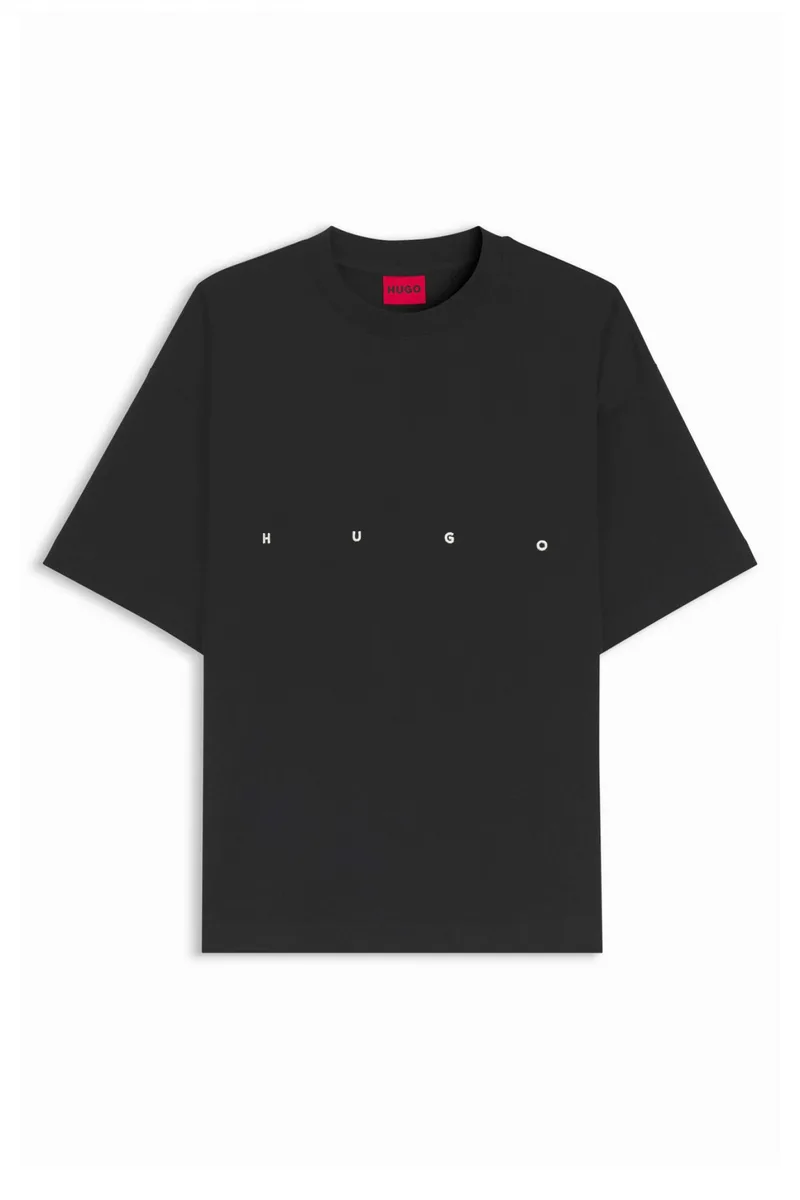 HUGO T-SHIRT DARISO LOGO ΜΑΥΡΟ