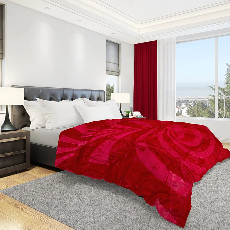 Κουβέρτα Βελουτέ Μονή 160X220 Dimcol Κοκκινο (160x220)