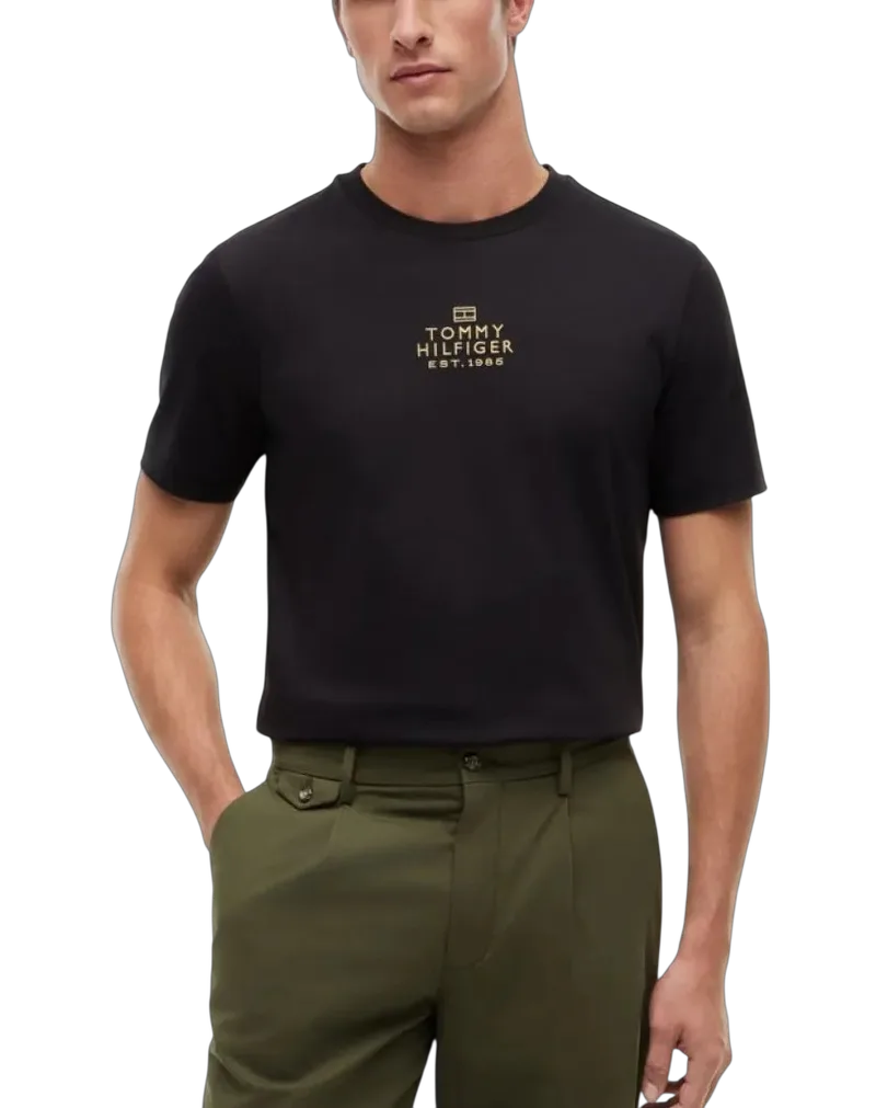 Ανδρικό T-shirt Μαύρο Tommy Hilfiger MW0MW43227-BDS