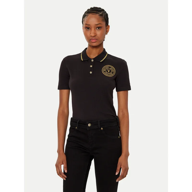 Versace Jeans Couture Polo 78HAGT00 Μαύρο Regular Fit